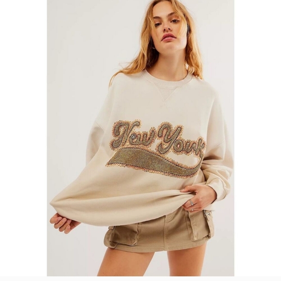 Free People Bali Drifter Sweatshirt Size small Pullover Crew - Picture 1 of 5